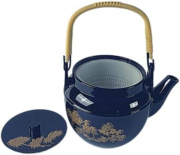 Јапонија Баргаин 1628, чајник со средна големина Јапонска пластика меламин нераскинлив чај тенџере за дома или ресторан, црна