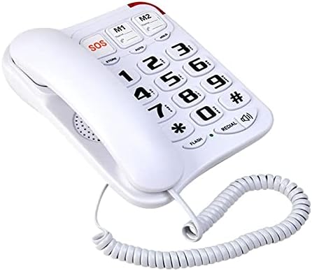 Mxiaoxia големо копче жичен домашен телефон -допир за брзина на допир Теле -медицински повик за стари лица со wallид монтирање