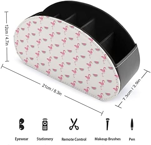 Розови Фламинго и Лубеница држачи за далечински управувач PU Fore Caddy Caddy Storager Box со 5 оддели за материјали за домашни канцеларии
