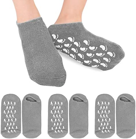 СЕРАФИЈА 3 Парови Навлажнувачки Чорапи За Потпетици Гел Поврзан Со Отворен Прст За Испукана Сува Пета, Жени Мажи СПА Чорапи За Нега На Нозе,