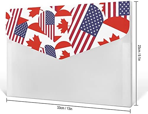 Канадско Американско Знаме Печатено Срце Проширување На Папките Со Датотеки Папка Со Документи За Хармоника Организатор Декоративен