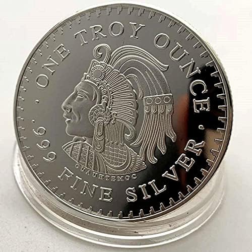Cryptocurrency Мексикански индиски занаетчиски медал Маја монета сребрена комеморативна монета копија монета со заштитна кутија лична