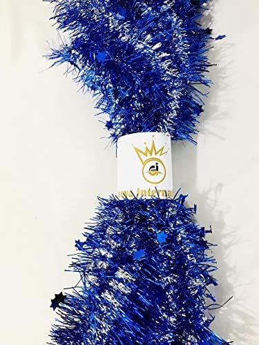 Сина И Сребрена Ламба Венец за Божиќна Декорација украси За Новогодишна Елка за Новогодишна Забава Новогодишна Забава Таван Виси