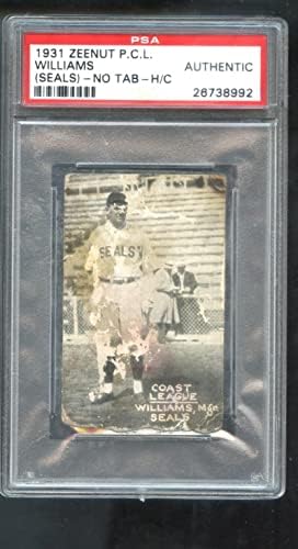 1931 Зинут Ник ВИЛИЈАМС Пса Оценета Бејзбол Картичка Пацифик Коуст Лига ПЦЛ-Плоча Бејзбол Картички