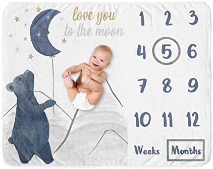 Слатка Jојо Дизајнс Вудленд Мечка Девојчето девојчето ќебе месечно новороденче раст од прва година раст душек за бебиња туш меморија за чување