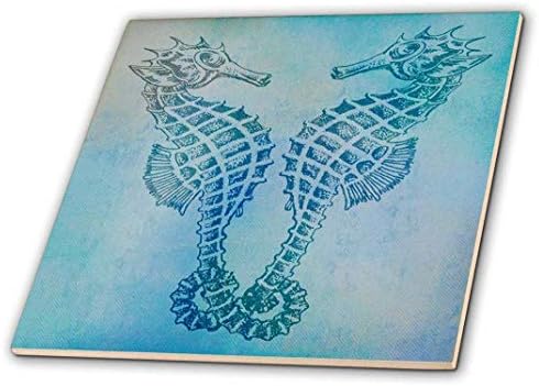 3DROSE CT_79382_1 Аква морска морска вода Тема Гроздобер уметнички керамички плочки, 4-инчи