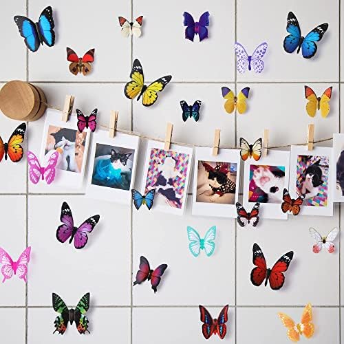 80 ПАРЧИЊА 3д Декоративен Ѕид Од Пеперутка Шарени 4 Стилови Пеперутки Пвц Ѕидни Налепници Занаети Сами Отстранлив Домашен Уметнички Декор