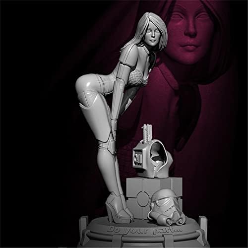 Goodmoel 75mm 1/24 Fantasy Planet Female Female Warrior смола Војник Модел комплет/Неисправен и необоен минијатурен комплет/TJ-5378