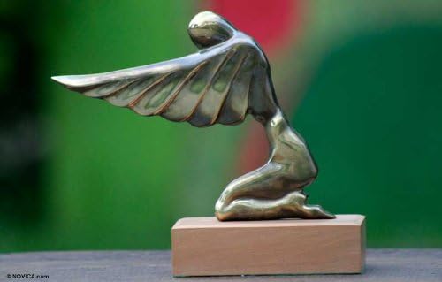 Нова металик ангелска бронзена скулптура, 7 „висок“ ангел на благодарност “