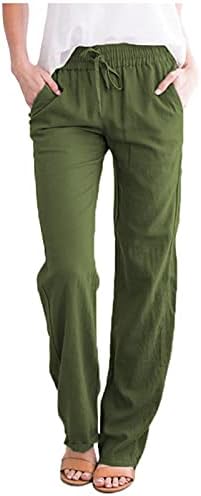 Памучни постелнини во Вокачи, панталони за лепење на еластични џебови од половината, високи постепени лабави панталони панталони