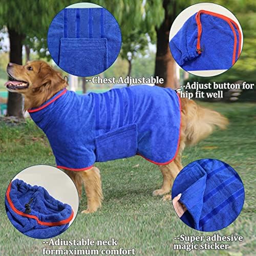 Палто за сушење на кучиња Hhimyoct - Роба за пешкир за кучиња за брзо сушење - торба за сушење на кучиња со микрофибер Супер апсорбирачки