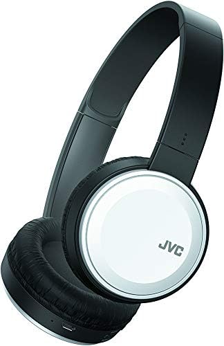 JVC безжична лесна рамна преклопна на уво Bluetooth безжична лента за глава со микрофон, бела