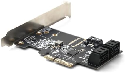 Картичка Зимабоар Сата, 5 порта PCIE X4 контролер картичка, картичка за проширување на контролорот SATA со заграда со низок профил,