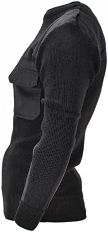 Мешавината на волна од германска армија Мил-ТЕК Командо, Jerseyерси Jerseyерси, црна џемпер, волна мешавина