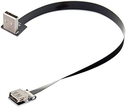 CABLECC UP Angled USB 2.0 Type-A Meal и Female Data Data Data Flim Slim FPC кабел за FPV & Disk & Scanner & Printer 20cm