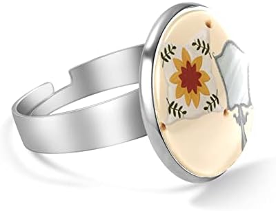 Позлатен прстен за жени, стилски прилагодлив отворен прстен, црвен океан океан црвена starвезда