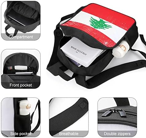 Гроздобер Либанско знаме Унисекс ранец лесен дневен пакет торба со рамо со џебови со шише со вода
