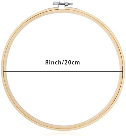 Junlinch 10 парчиња 8 инчи везени обрачи за прилагодување на бамбус круг крст на бод.