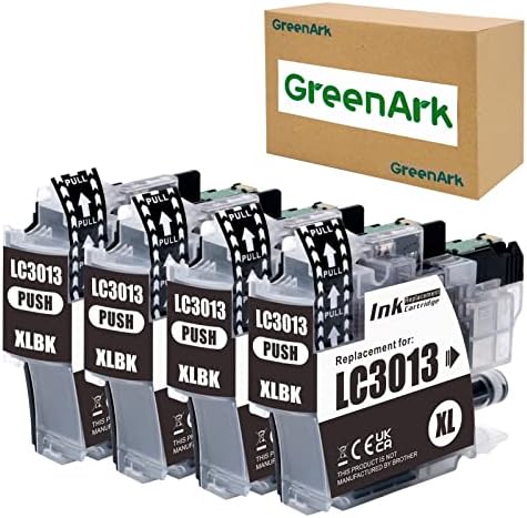 Замена на кертриџ за компатибилна касета со мастило Greenark за Brother LC3013 LC 3013XL црни касети со високи приноси со мастило