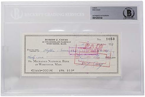 Боб Куси автограмираше потпишана лична банка за лични банка за Бостон 1053 BGS