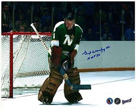 Гумп Ворсли потпиша Минесота Северна starsвезди 8 x 10 Фото w/HOF 80-70665 - Автограмирани фотографии од NHL