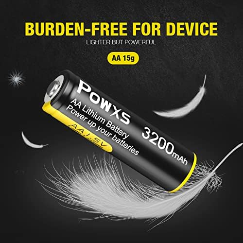 POWXS 8PACK AA LITHIUM батерии и 8PACK AAA литиум батерии 1.5V литиум железни батерии Супер капацитет 【Не-реакција】