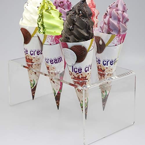 Hmrovoom 2 пакет акрилик сладолед држач за држач со 6 дупки, држач за држач за спуштање на конус за сладолед