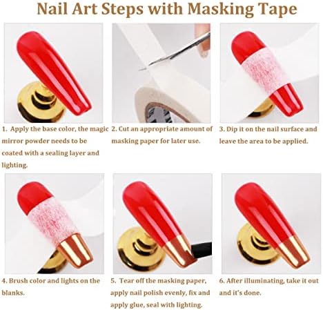 Gulelayar 8 Roll Nail Art Leadive Lapes, 0,5cm+1,2cm креативен DIY дизајн на нокти ленти за ленти за нокти Совети за маскирање лента