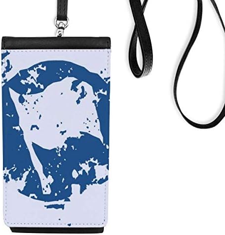 Дизајн на сино знаме, тркалезна илустрација Модел Телефонска чанта чанта што виси мобилна торбичка црн џеб