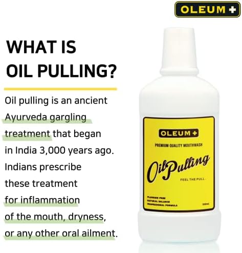Олеум + масло што влече течност за миење на устата, ајурведско масло, производи од суво уста за здрави заби, вкус на грејпфрут // Басовно