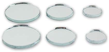 Мали мини тркалезни огледала на големо асортиман 1/2, 3/4 & 1 инчи 100 парчиња огледало мозаични плочки