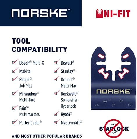 Norske Tools NOTP279 2 3/4 инчен црвен исечен јапонски заб со двојно осцилирачки осцилирачки мулти-алатки додатоци за сечилото Универзално