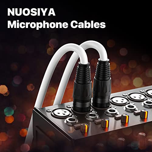 Cable Nuosiya XLR 50 ft 2 пакувања, микрофонски кабли, премија избалансиран кабел за звучник на микрофон микрофон со 3-пински