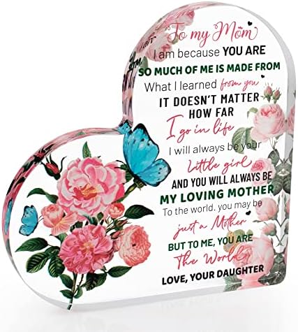 Подароци за мајка од ќерка, мајка роденденски подароци благодарен подарок за мајка пеперутка цветна биро декор Денот на мајката знак