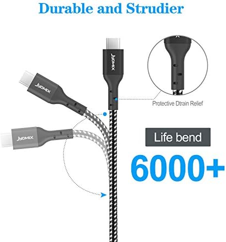 JYDMIX 3FT/ 0,9M 3 PACK USB A до USB C најлон плетенка за полнење кабел USB Type C Sync Кабел компатибилен со Samsung Galaxy
