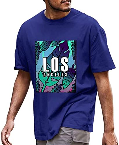 Летни маици за мажи на ЗДДО, кратки ракави, печатење на обични хавајски маички на плажа врвови на атлетски спортови за екипаж маички за екипаж