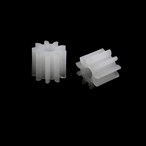 X-Ree 30pcs 9 заби 1,95мм дупка Диа пластична опрема за моторни вратило (30 парчиња 9 D_i_entes 1.95mm Agujero diámetro plástico