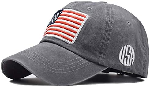 Иногих Машко Американско Знаме Извезени Измиени Памучни Бејзбол-Капа Потресени Тато-Капи Прилагодливи…
