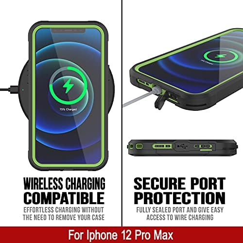 Punkcase за iPhone 12 Pro Max Водоотпорен Случај [Максимус Серија] [Тенок Фит] [IP68 Сертифициран] Јасно Оклоп Покритие Со Заштитник
