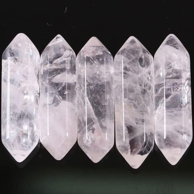 Yenoshi 8x32mm природни камења бело кристално хексагонално заздравување посочи реики чакра без дупчење дупки мониста одговара