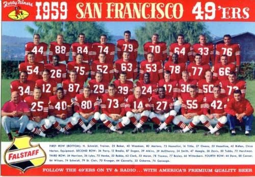 1960 година потпиша 49ers Falstaff Beer Original Proom Photo 17 потписи - Автограмирани фотографии од НФЛ