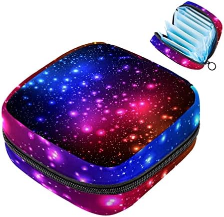 Шарен сјај ryвездено небо галакси санитарна торба за складирање на салфетка менструална торба за торбичка за менструална чаша со патент за тинејџери