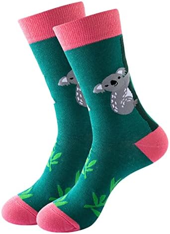 Животински чорапи за жени мека удобност долга смешна чорапи новини забавни слатки цртани чорапи модни обични екипи чорапи зелена