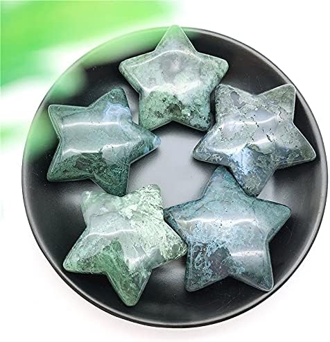 ZYM116 1PC Природна мов Агат starвезда Кристал скапоцен камен Медитација заздравување Чакра Полирани подароци Природни камења