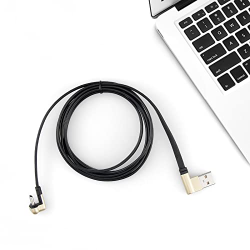Смејс U 180-Степен USB C Кабел, РАМЕН Прав Агол USB 2.0 Тип C Полнач Кабел За Податоци, Црна, 6 ft