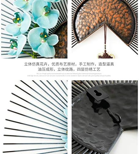 Pdgjg кинески стил железен wallид што виси антички вентилатор wallид светло луксузна wallидна декорација креативна телевизија