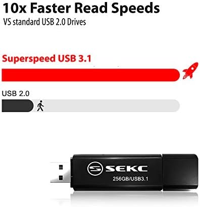 SEKC 256GB USB3. 1 Флеш Диск, Брзина На Читање До 130mb/s, Црна-SDA20256G