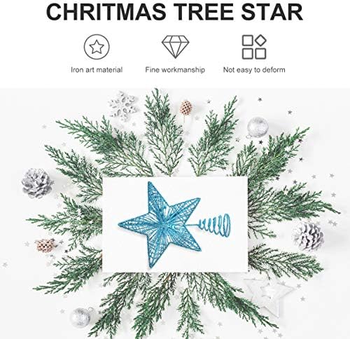 Божиќно дрво Топ елка на новогодишно дрво Сјајно, starвездено дрво Topper Treeвезда Starвезда XMAS дрво Орнаменти за декорација на празнични