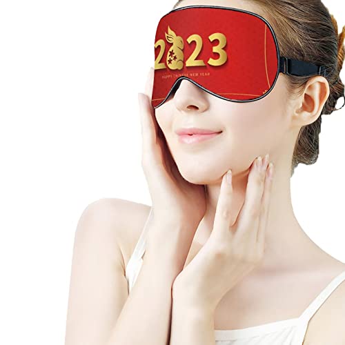 Година на зајакот среќна кинеска нова година 2023 година маски за спиење маски за очи затемнување на окото со прилагодлива еластична лента ноќно