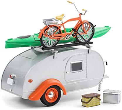 Collectible Collectible Colleddrop Travel Travel Trawer со покривна решетка сребрена со портокалова трим и 4 додатоци за приколки и приколки за